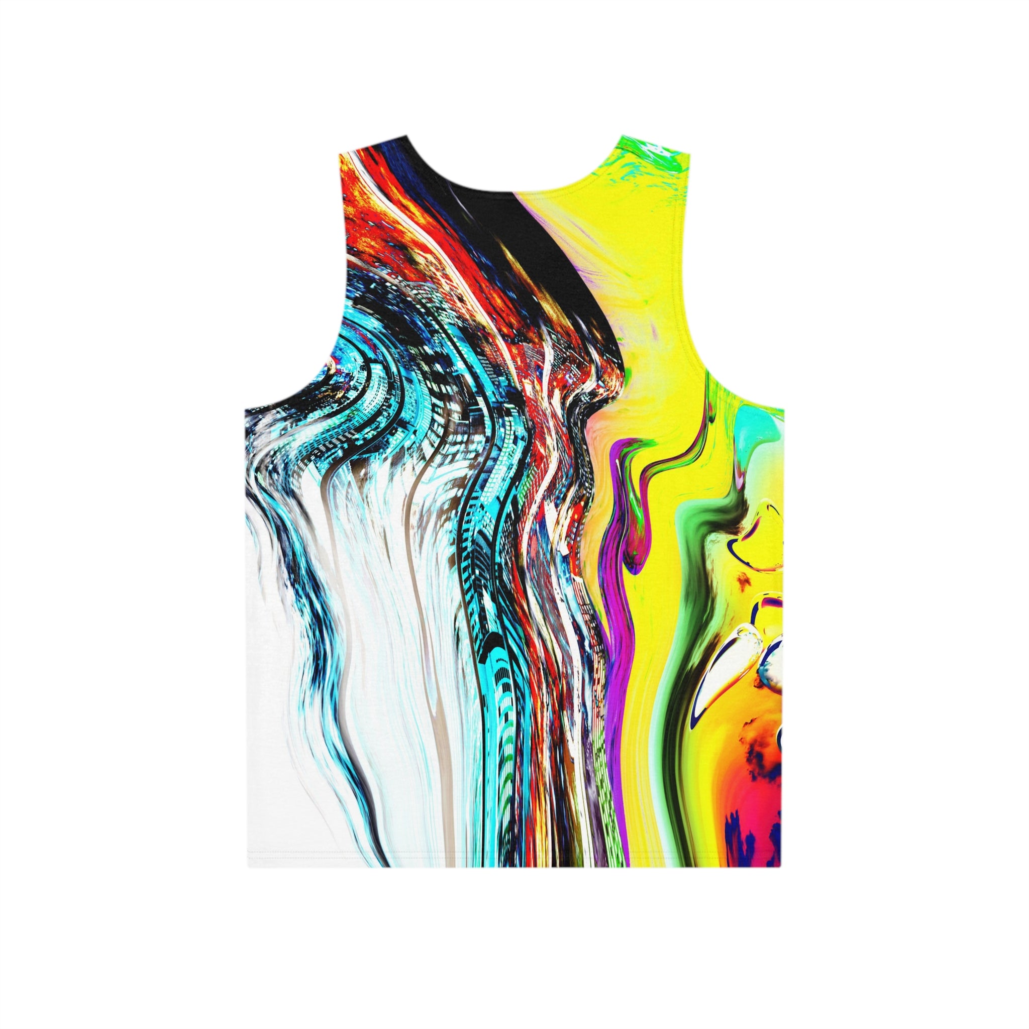 Slip And Slide - Abstract Neon Swirl Tank Top — Men's All-Over Print Festival Tank