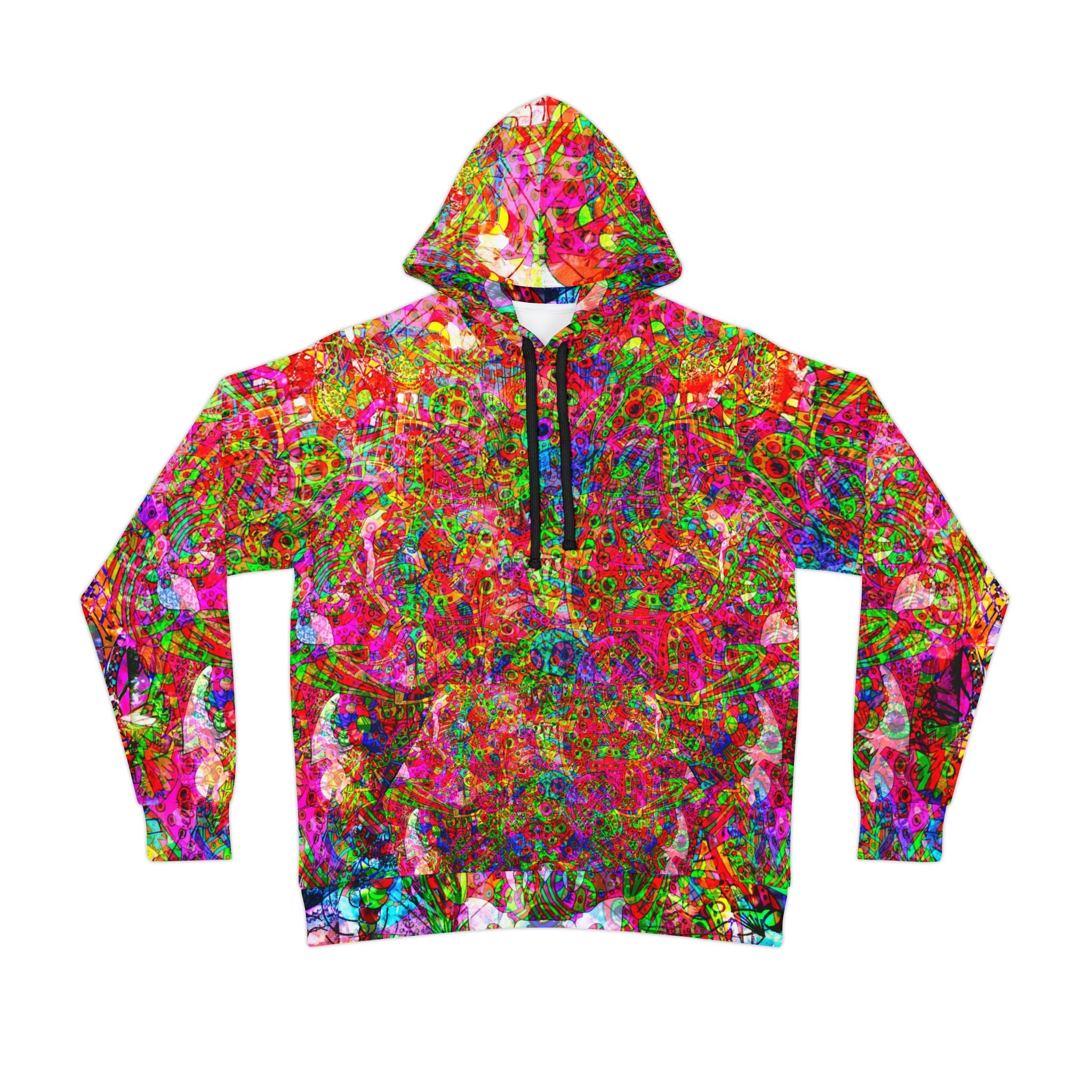 Neon Swirl Party Extravaganza Athletic Hoodie (AOP)