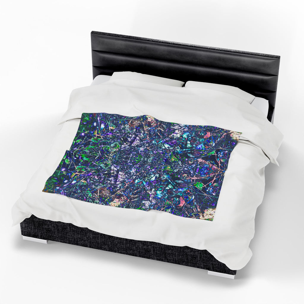 KAWABONGA Plush Blanket — Abstract Cosmic Throw