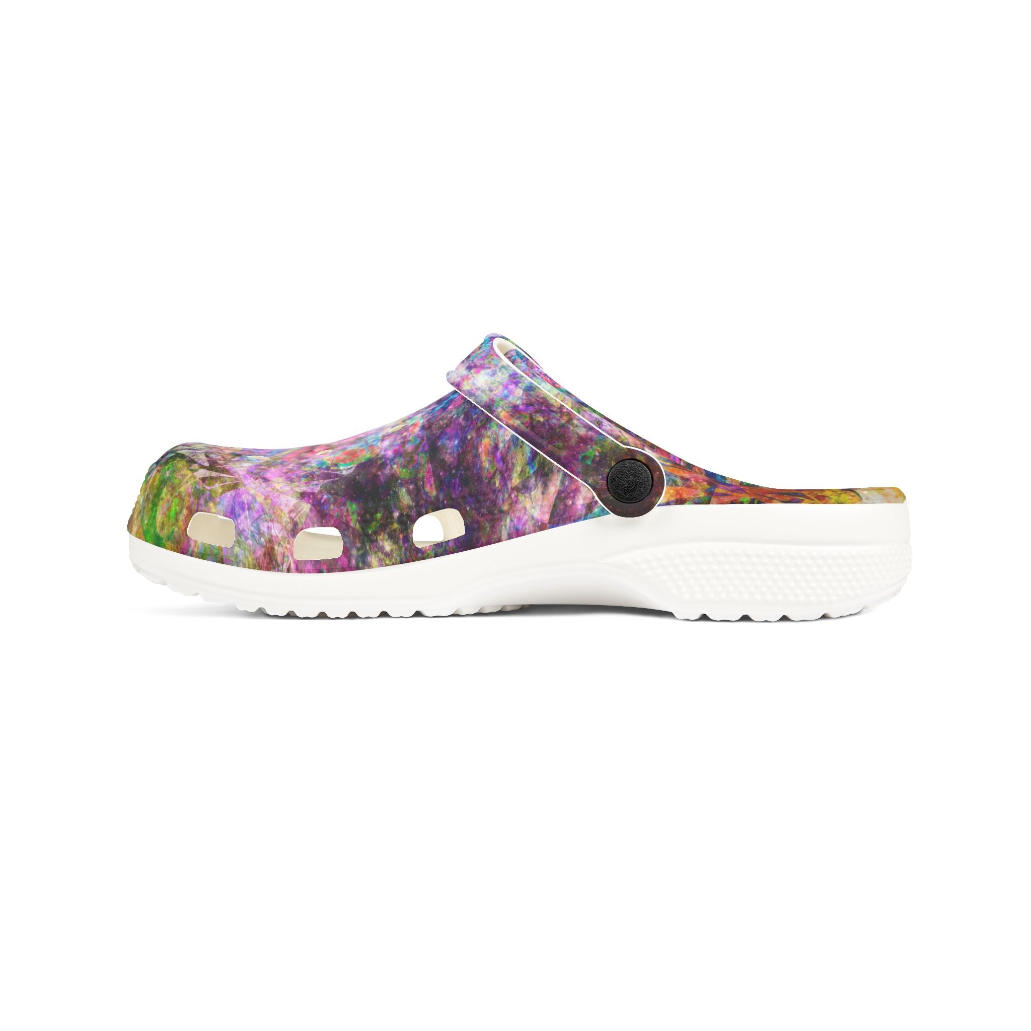 Space Shower 2 - Galaxy Confetti EVA Clogs — Colorful Slip-On Garden Shoes