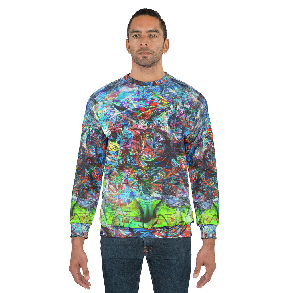 Now You're Stuck 44 - Abstract Neon Splash Sweatshirt