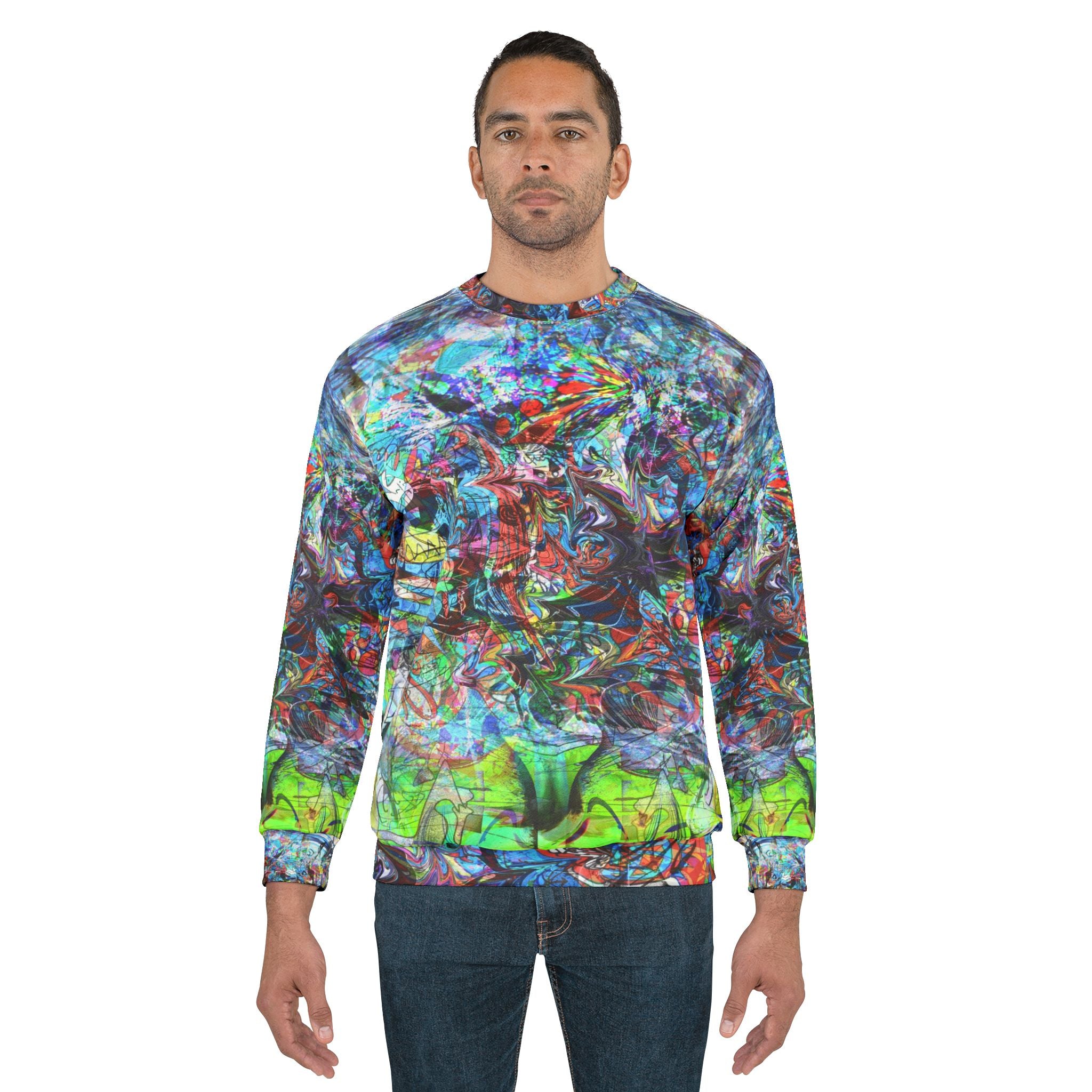 Now You're Stuck 44 - Abstract Neon Splash Sweatshirt