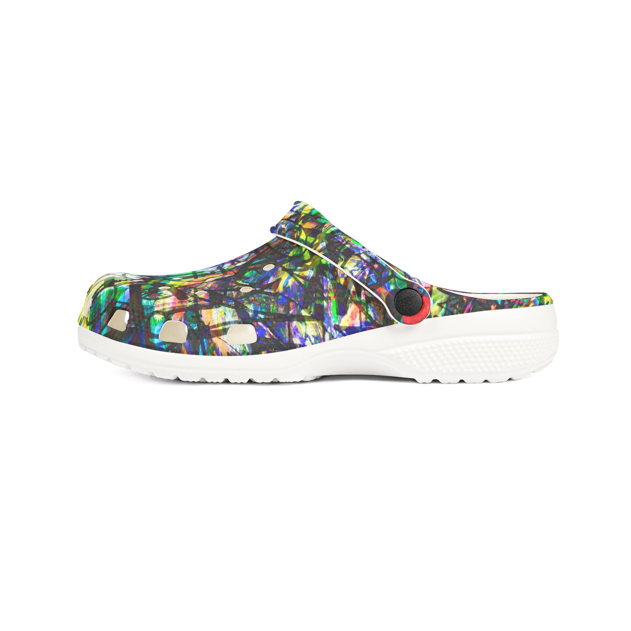 The Real Time Is Now 2015 - Abstract Colorful Garden EVA Foam Clogs — Lightweight Printed Slip-On Shoes