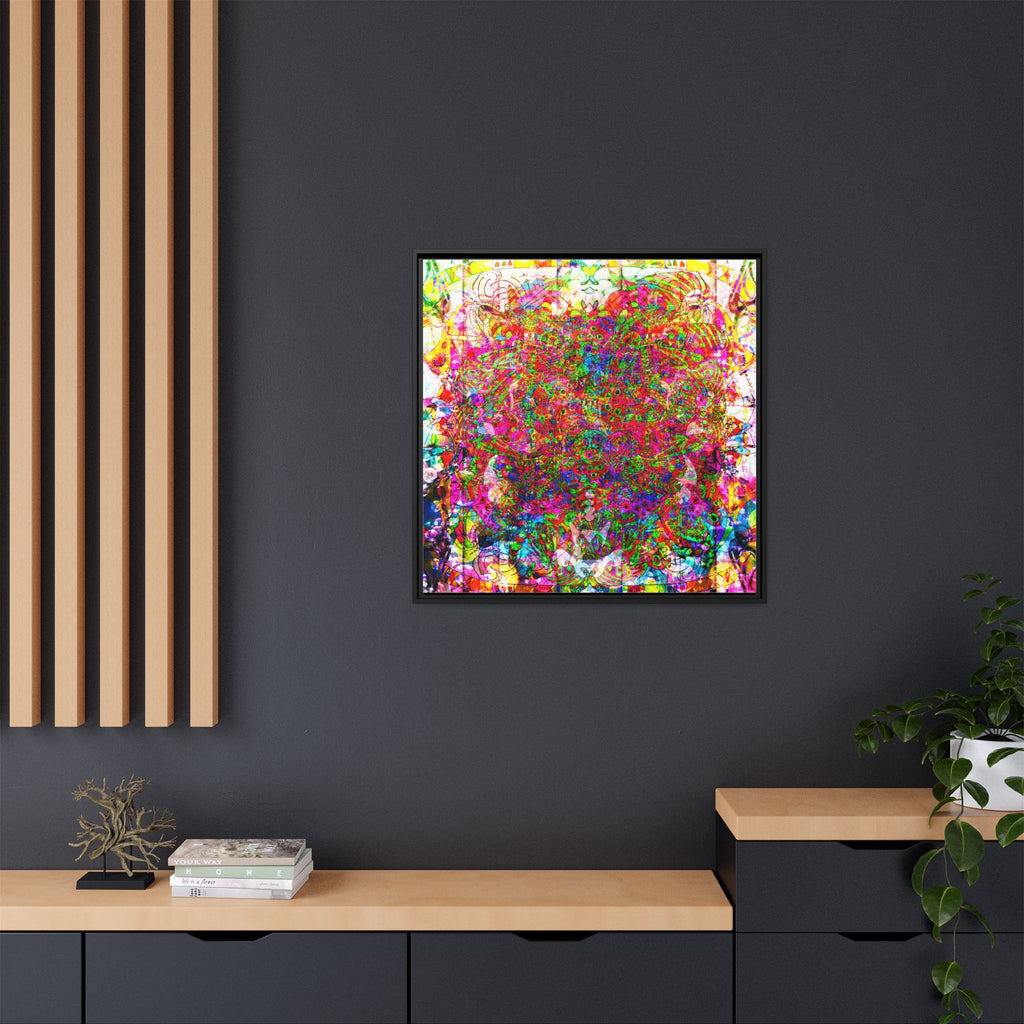 Neon Swirl Party Extravaganza Canvas Art — Vibrant Kaleidoscope Wall Print