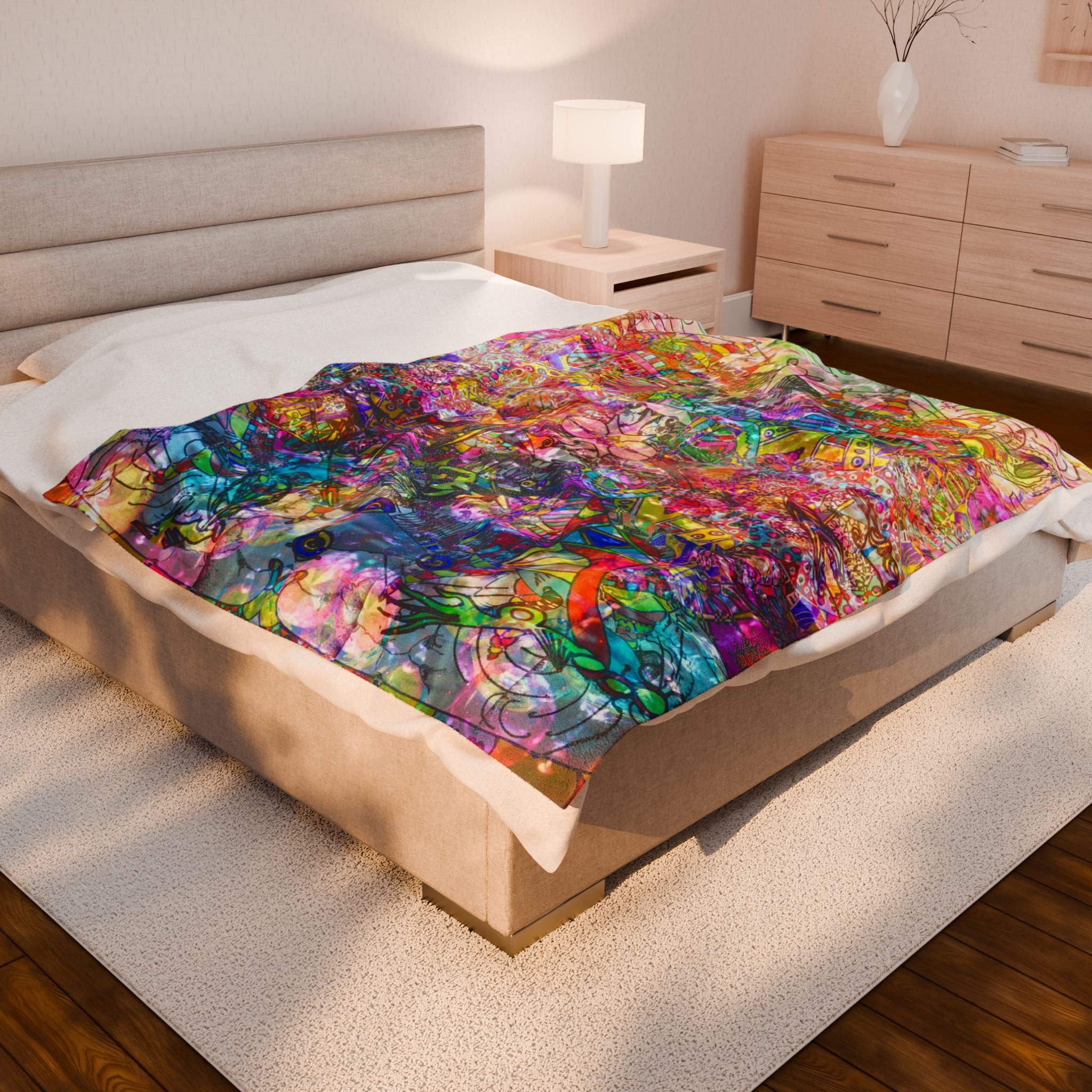 Dance Like There's No Tomorrow Plush Blanket — Colorful Abstract Art Throw