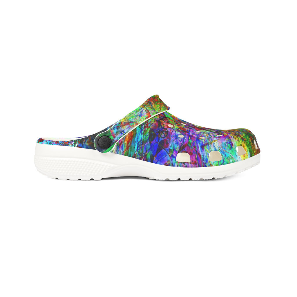 Barfing Beautifully - Color Burst EVA Foam Clogs — Vibrant Tie-Dye Comfort Shoes