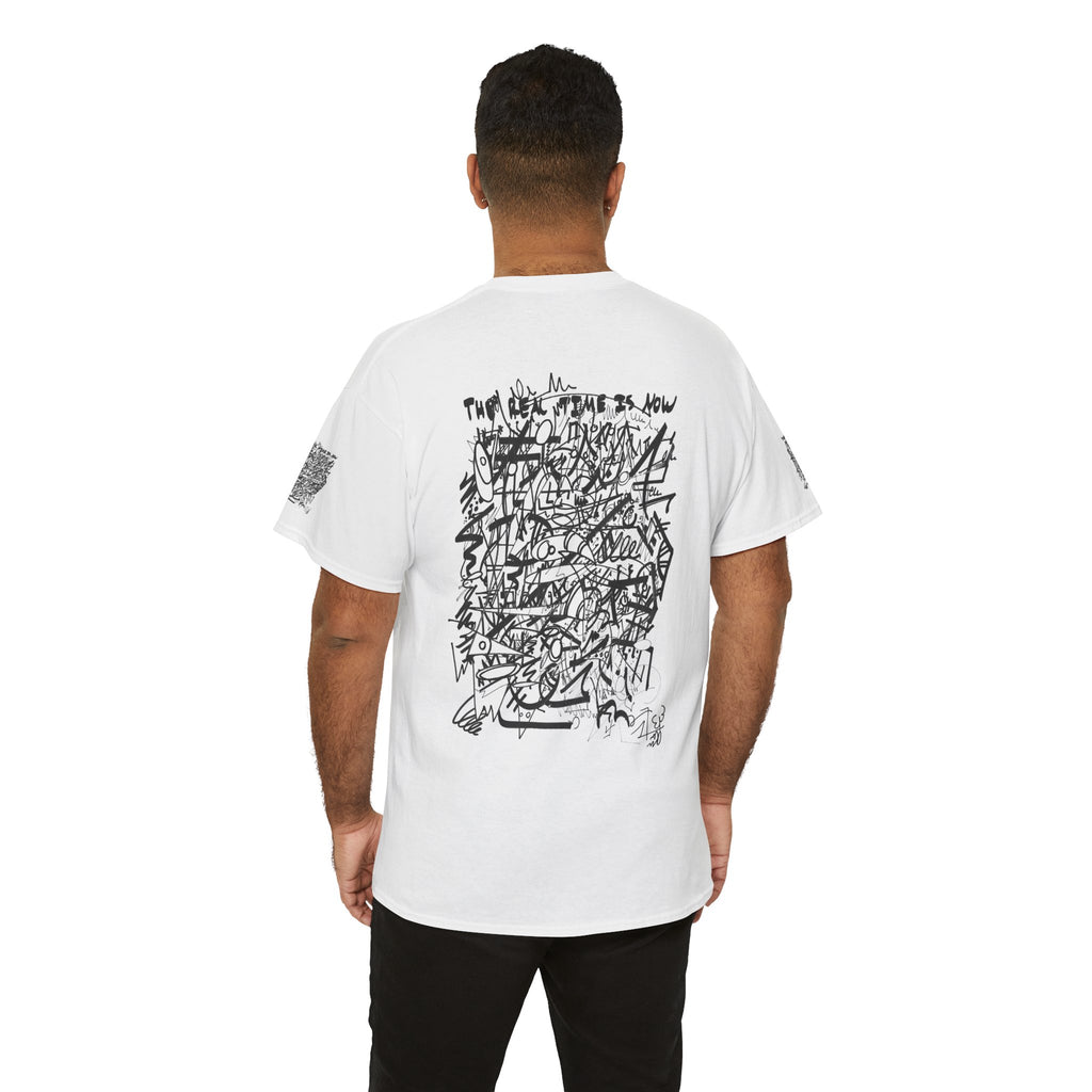 THE REAL TIME IS NOW (Black And White) T‑Shirt