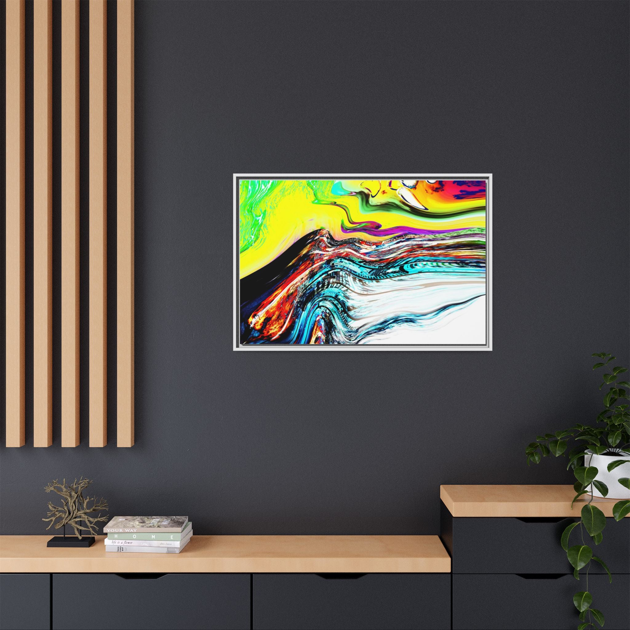 Slip And Slide Matte Canvas Framed Wall Art