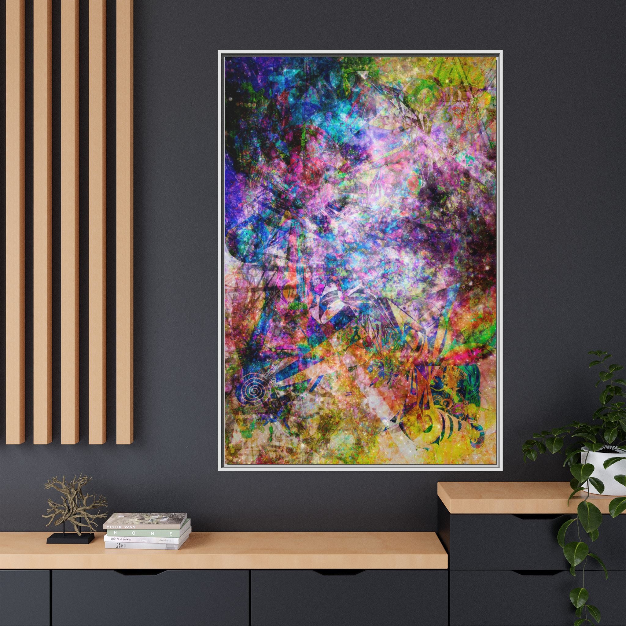 Space Shower 2 Canvas Art – Vibrant Textured Wall Décor