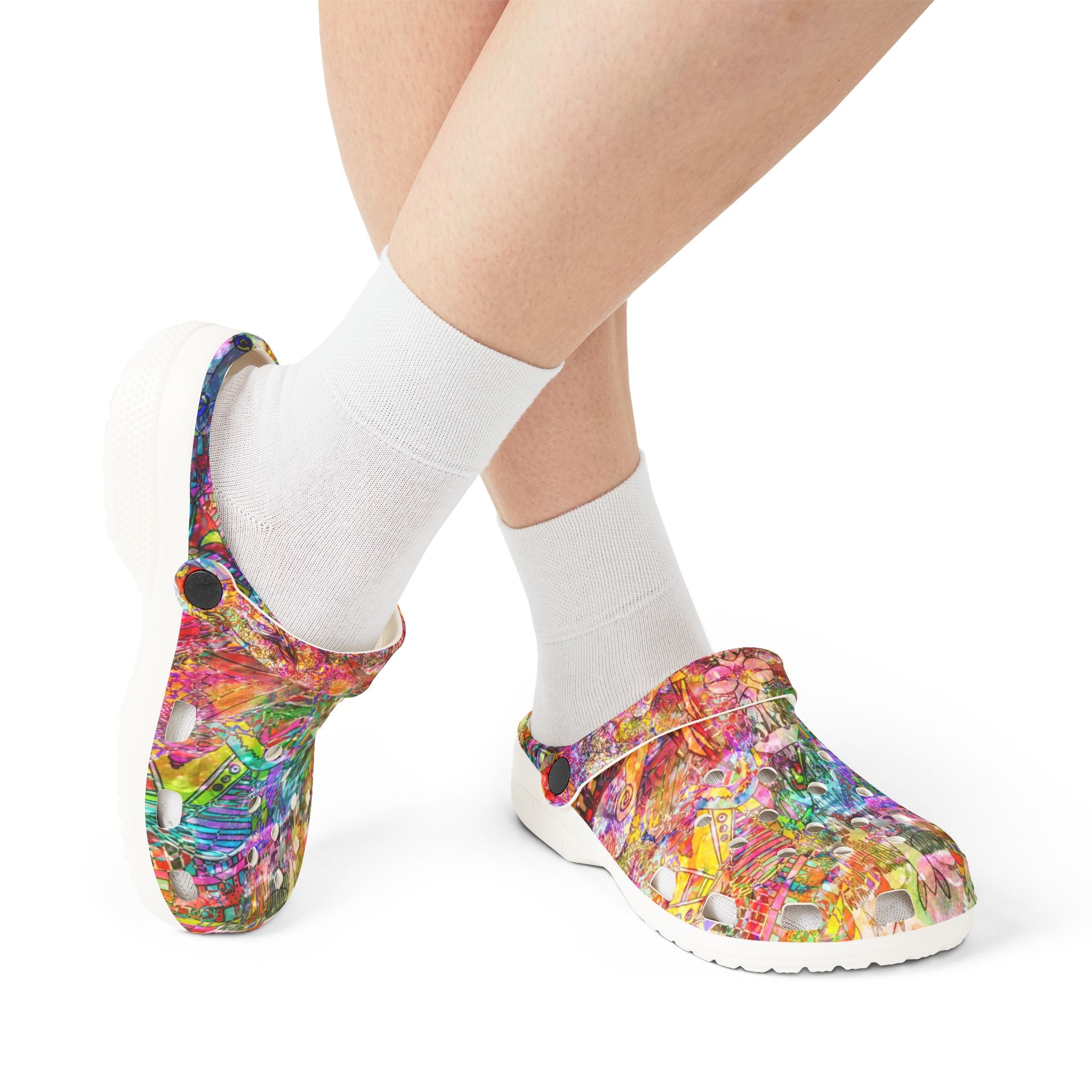Dance Like There's No Tomorrow - Colorful Abstract EVA Foam Clogs — Lightweight Garden & Casual Shoes