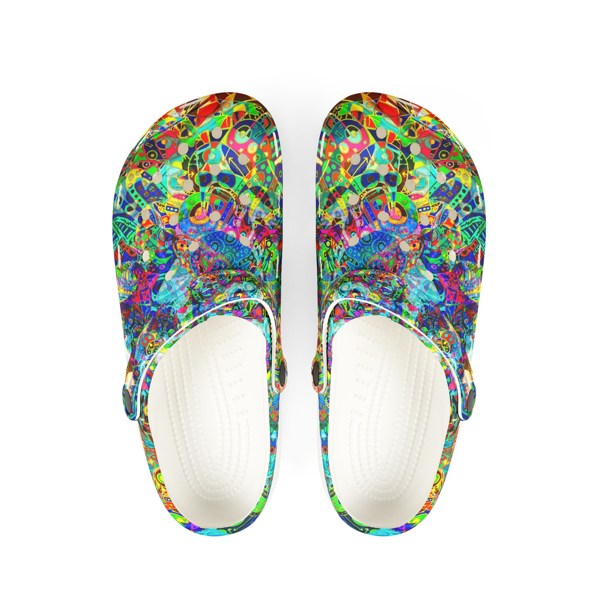 HYPERDIMENSIONAL SURFER - Colorful Abstract EVA Foam Clogs - Lightweight Garden & Beach Shoes