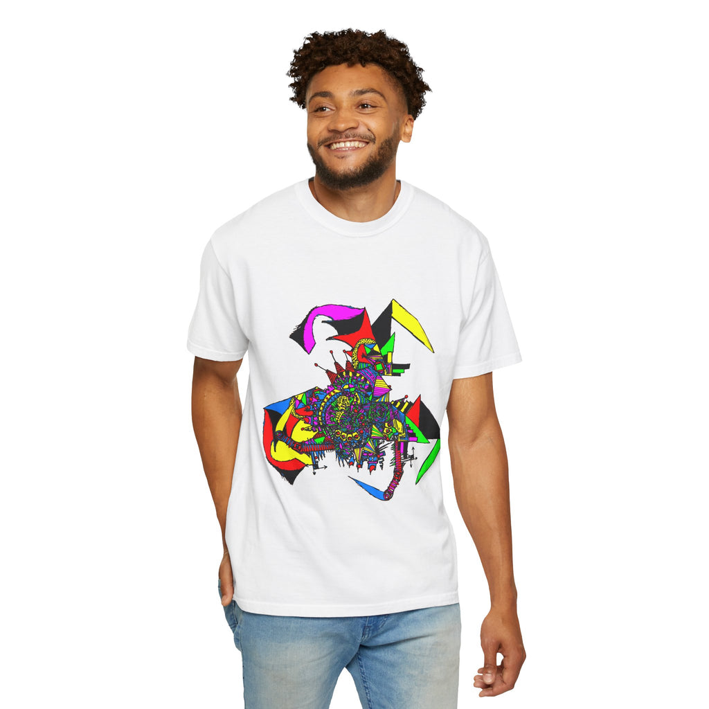 Abstract Colorful Jester Graphic T-Shirt