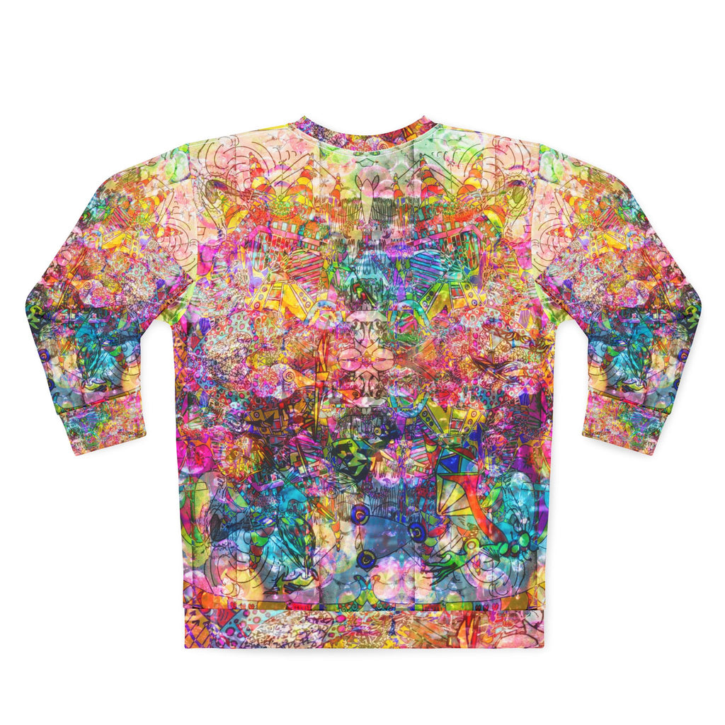 Dance Like There's No Tomorrow - Psychedelic All-Over Print Sweatshirt — Colorful Abstract Crewneck