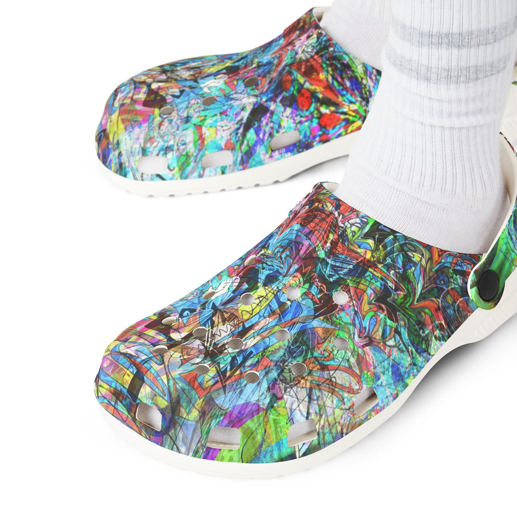 Now You're Stuck 44 - Colorful Abstract EVA Foam Clogs – Vibrant All-Over-Print Garden Shoes