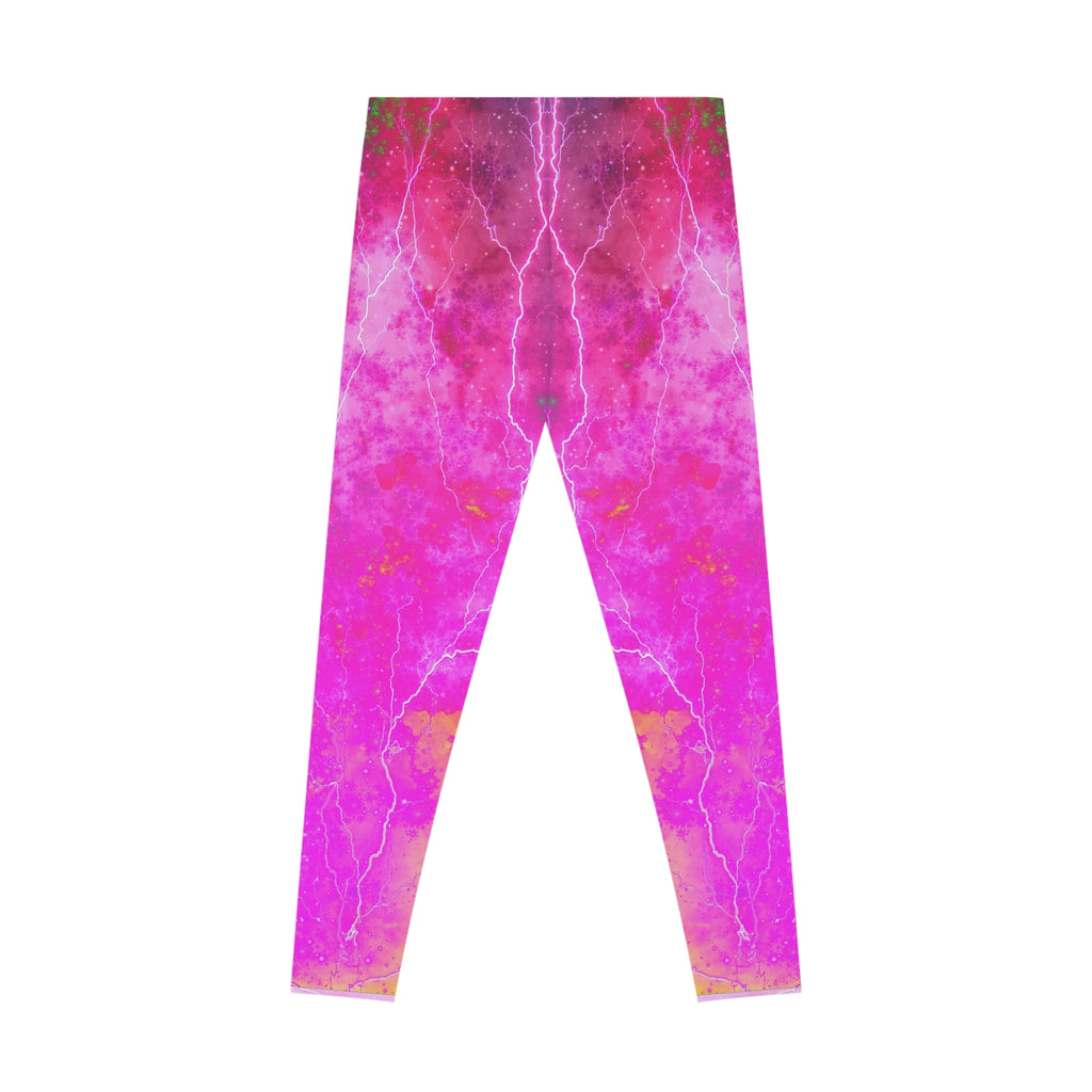 Pink Galaxy Tie-Dye Leggings — Vibrant Cosmic All-Over Print