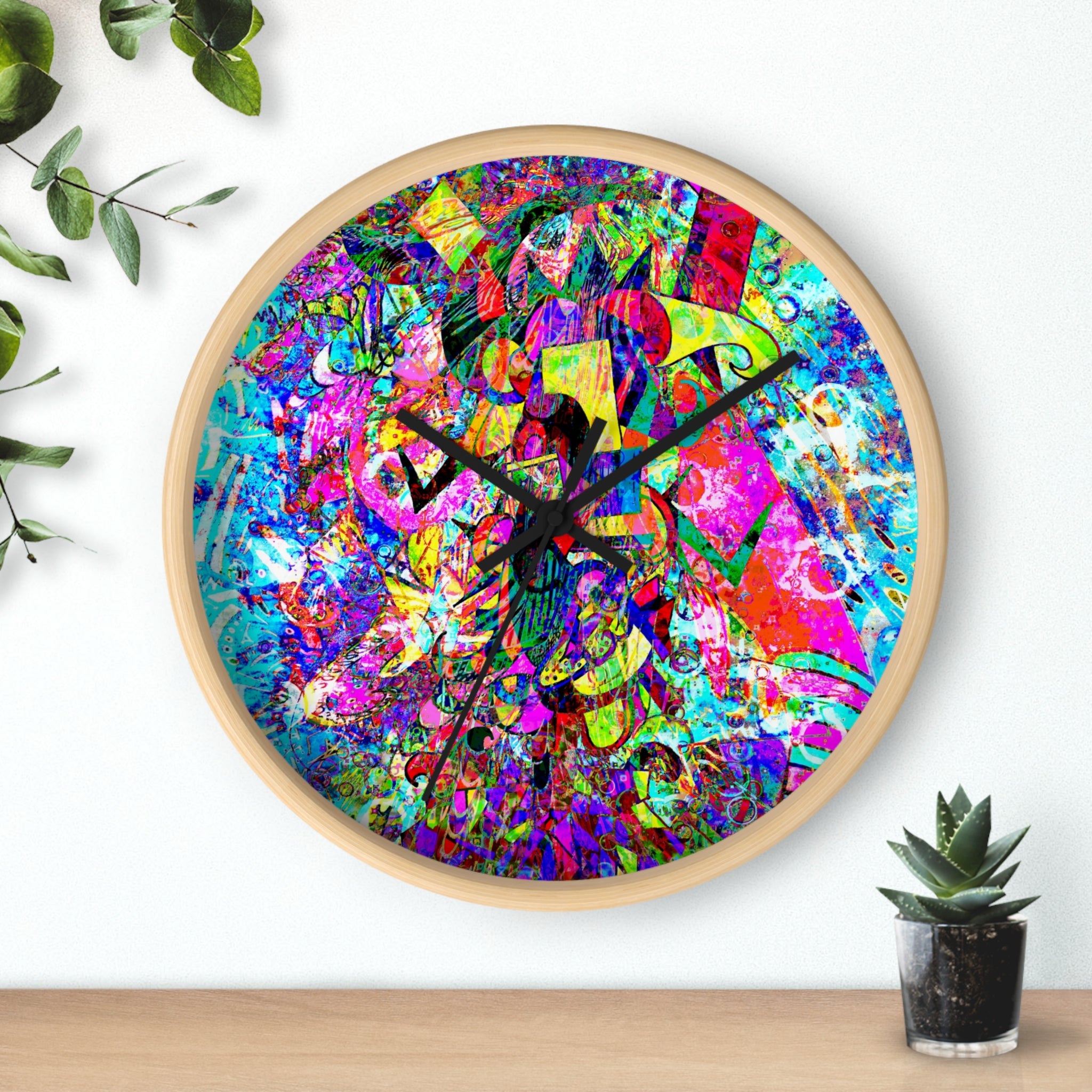 Love Monster - Psychedelic Abstract Wall Clock — Vibrant Colorful Art Clock