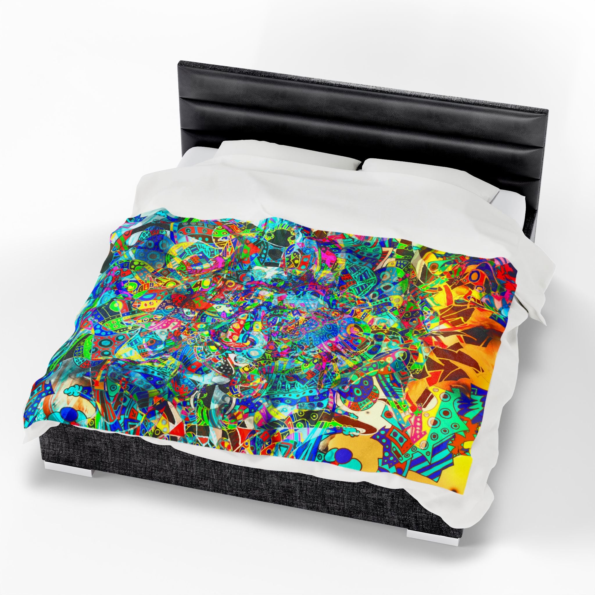 HYPERDIMENSIONAL SURFER Plush Blanket — Psychedelic Abstract Throw