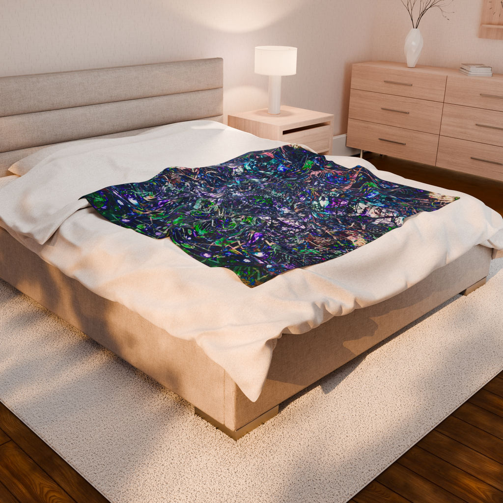 KAWABONGA Plush Blanket — Abstract Cosmic Throw