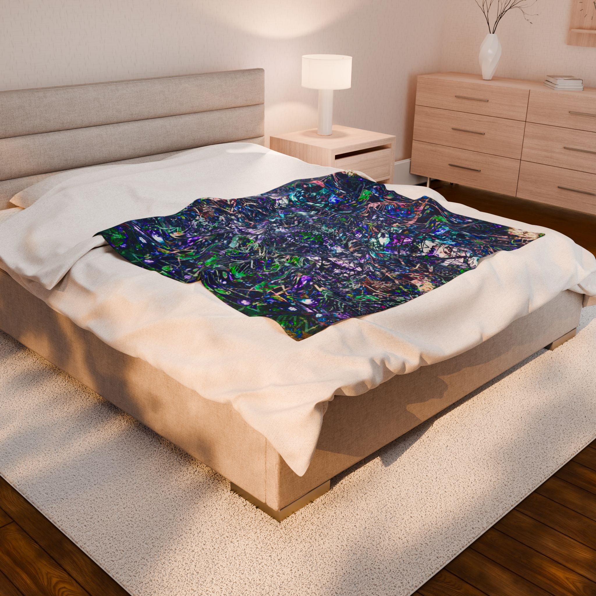 KAWABONGA Plush Blanket — Abstract Cosmic Throw