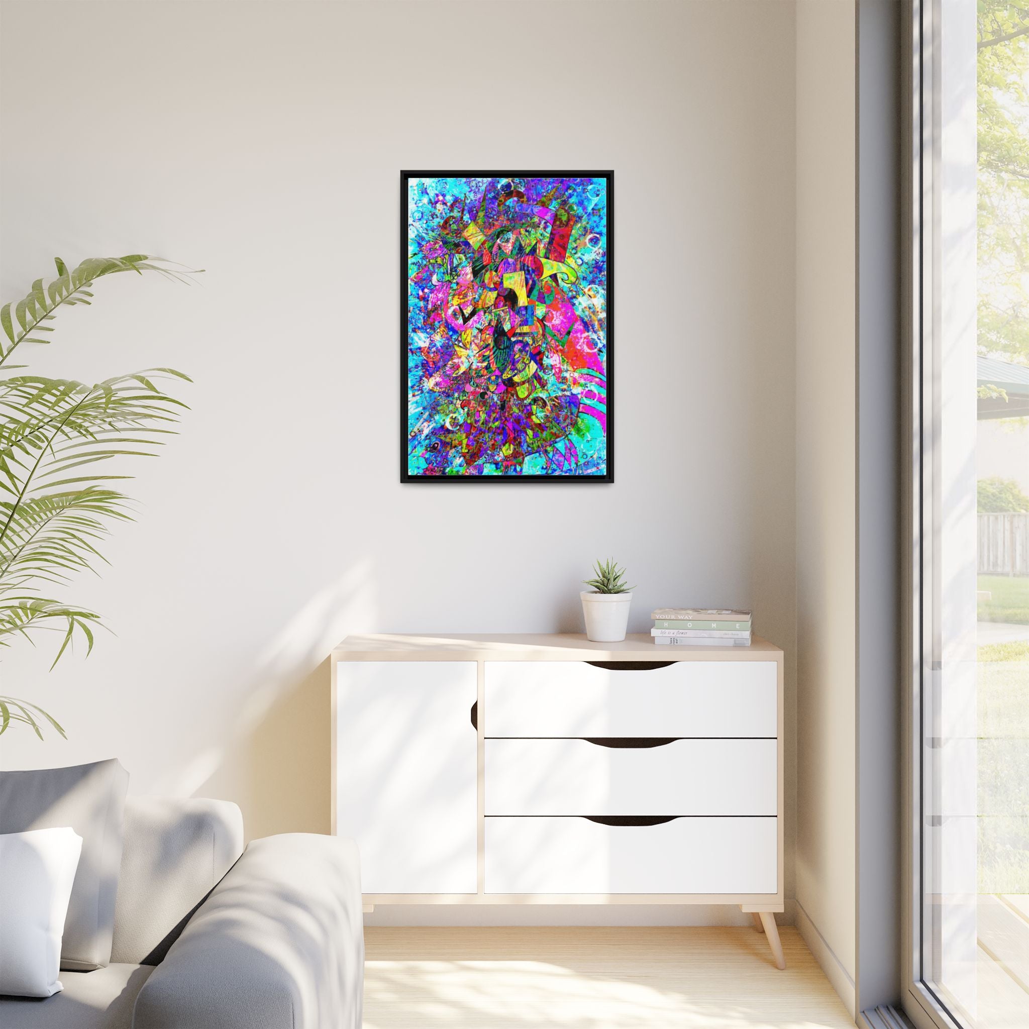 Love Monster Matte Canvas, Framed (Multi-color)