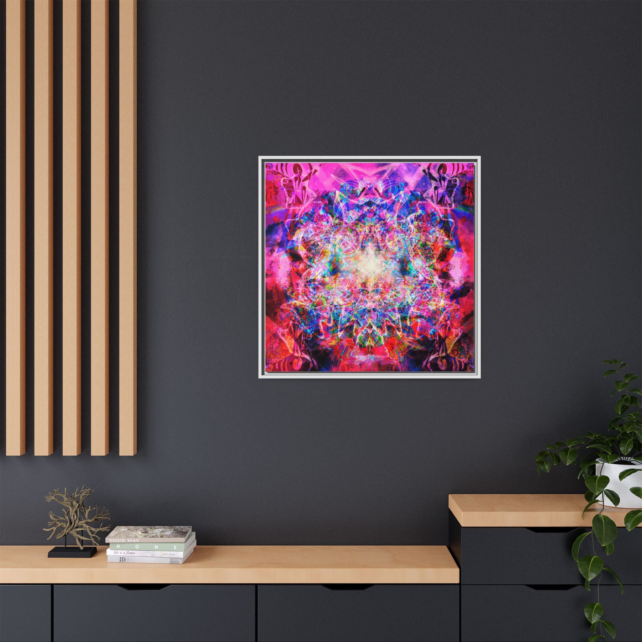 Arashaya Framed Canvas — Vibrant Psychedelic Wall Art