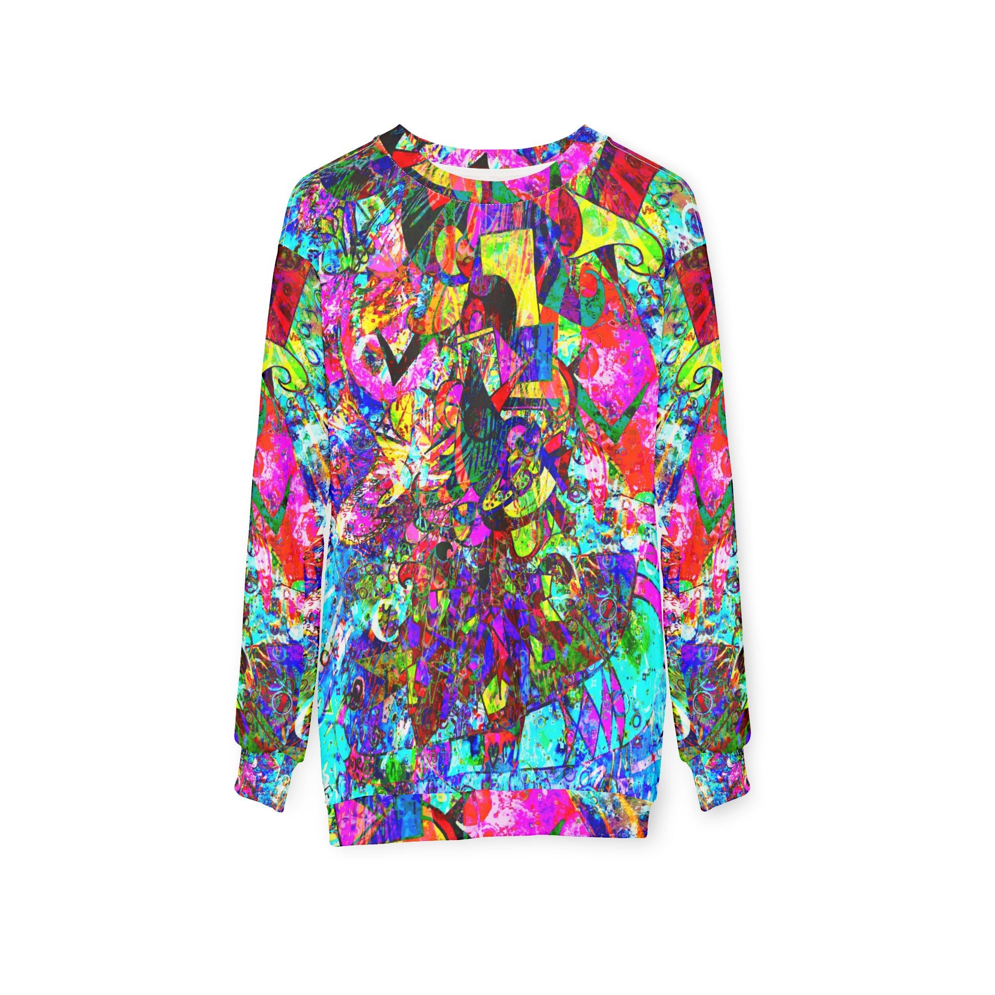 Love Monster - Psychedelic Abstract All-Over Print Sweatshirt — Vibrant Colorful Art Crewneck