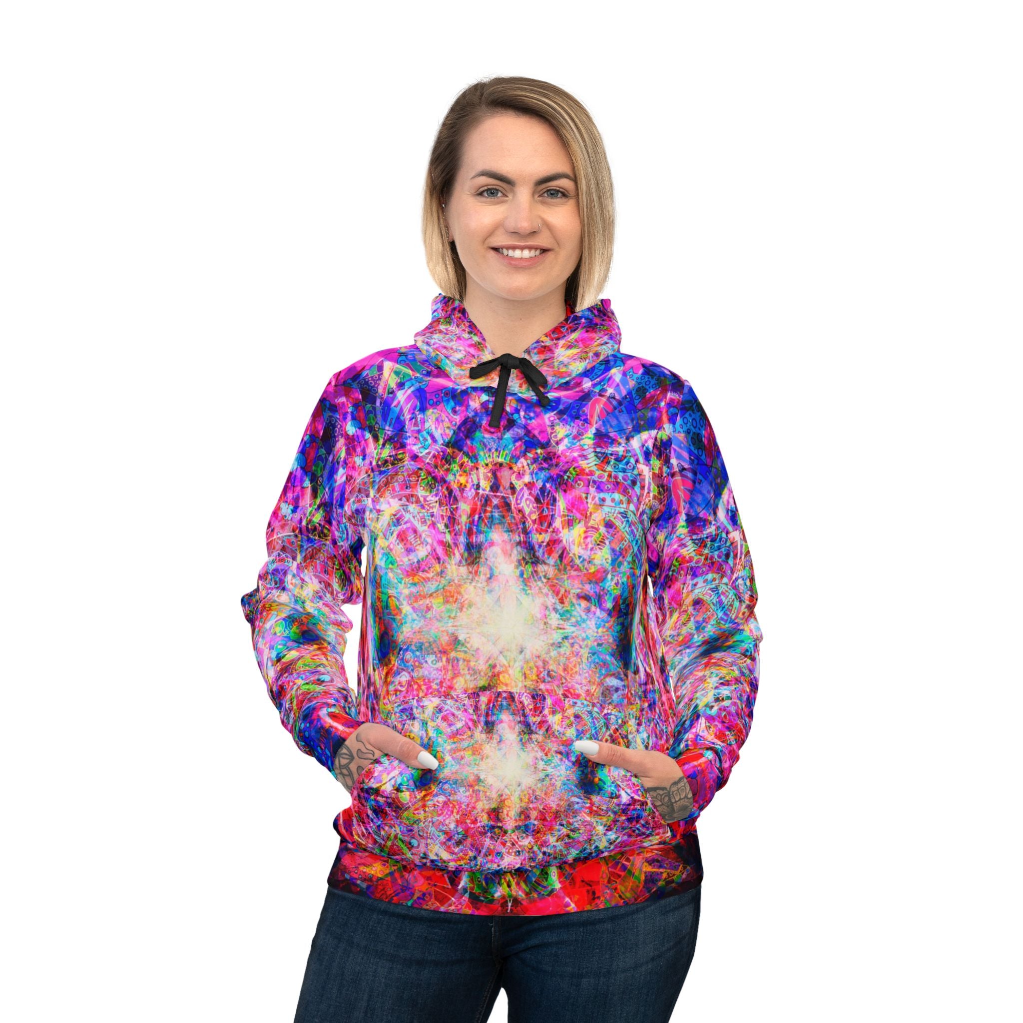 Arashaya Athletic Hoodie — All-Over Print - Vibrant Galaxy